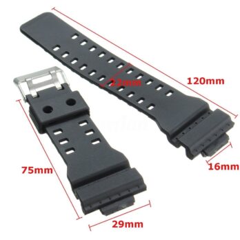 16mm Replacement Watch Band Strap for G-8900 GLS-8900 GR-8900 GW-8900 GD-100 GD-110 GD-120 GA-110 100 120 200 GA-150 GLS-100 GA-300 and Others Watches