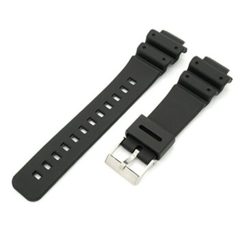 16mm Black Rubber Watch Band Strap Fits DW-5300 DW-5900 DW-6000 DW-6100 DW-6200 DW-6600 DW-6695 DW-6900 DW-8700 G-6900 GW-6900 | DW5900 DW6000 DW6100 DW6200 DW6600 DW6695 DW8700
