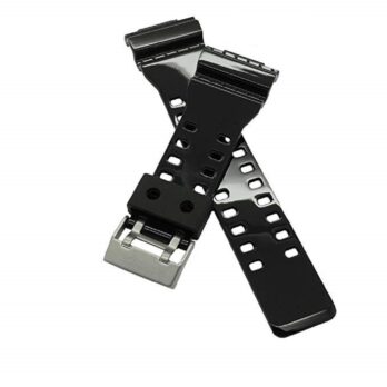 16mm Replacement watch band strap fits GA120 GA100 GA-100 G8900 GA300 GD120 GA-100 GA-110 GA-100 resin rubber-Black Shinning