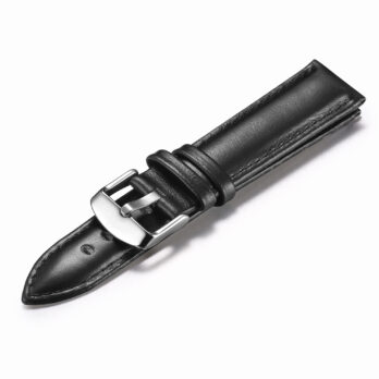 18mm Genuine Leather Watch Band StrapBlack Plain