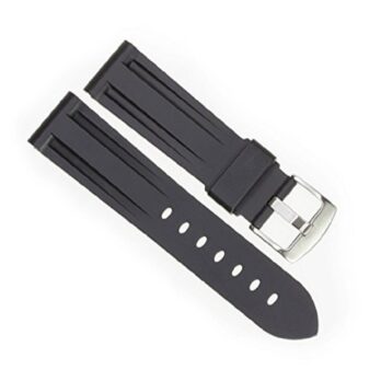 24mm Silicone Rubber Watch Band Strap with Stainless Steel Buckle