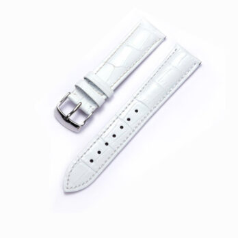 18mm Genuine Leather Watch Band Strap Fits  CLASSIMA 8692 8733 White With White Stich Silver Buckle