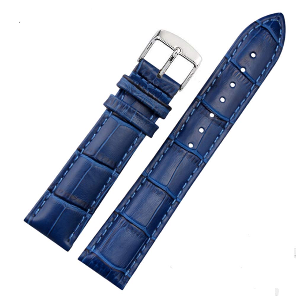 24mm Genuine Leather Watch Band Strap Fits PAM 44MM GMT Blue Deployment Buckle