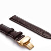 SKU 03 dark brown gold buckle white stitching