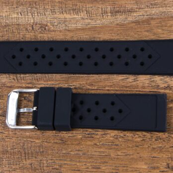 20mm Tropic Pattern Silicone Watch Band | Vintage Style Soft Rubber Strap for Sports & Diving Watches