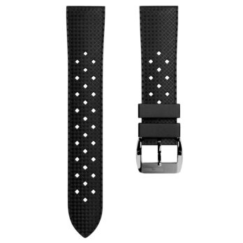 20mm Tropic Pattern Silicone Watch Band | Vintage Style Soft Rubber Strap for Sports & Diving Watches