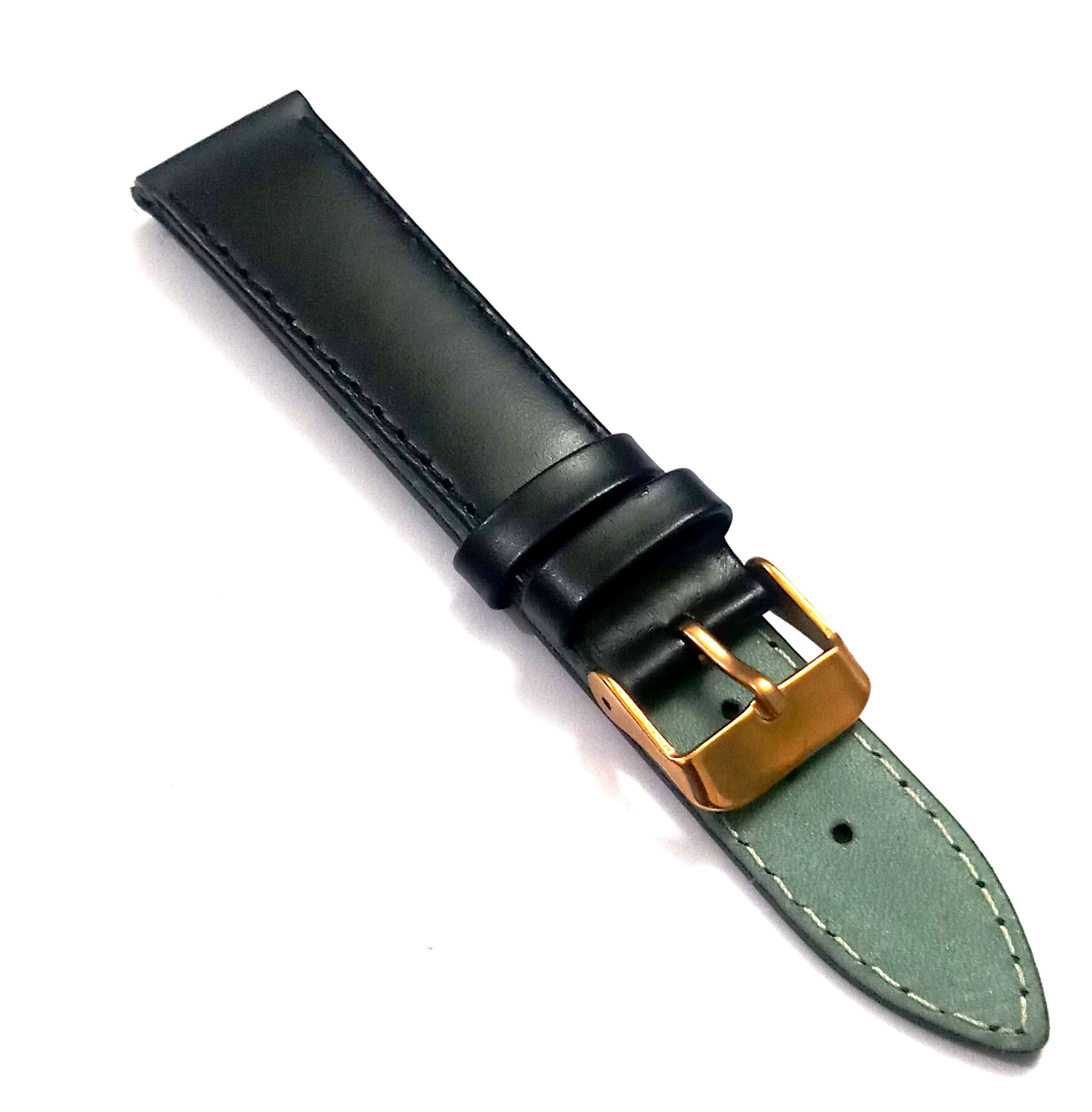 18mm Genuine Leather Watch Band Strap Fits 1326 GMT 11255 SIGTURE II Black Yellow Pin Buckle - Image 3