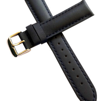 23mm Genuine Leather Watch Band Strap Fits SANTOS 100 XL W20073X8 Black With Black Stich Golden Buckle