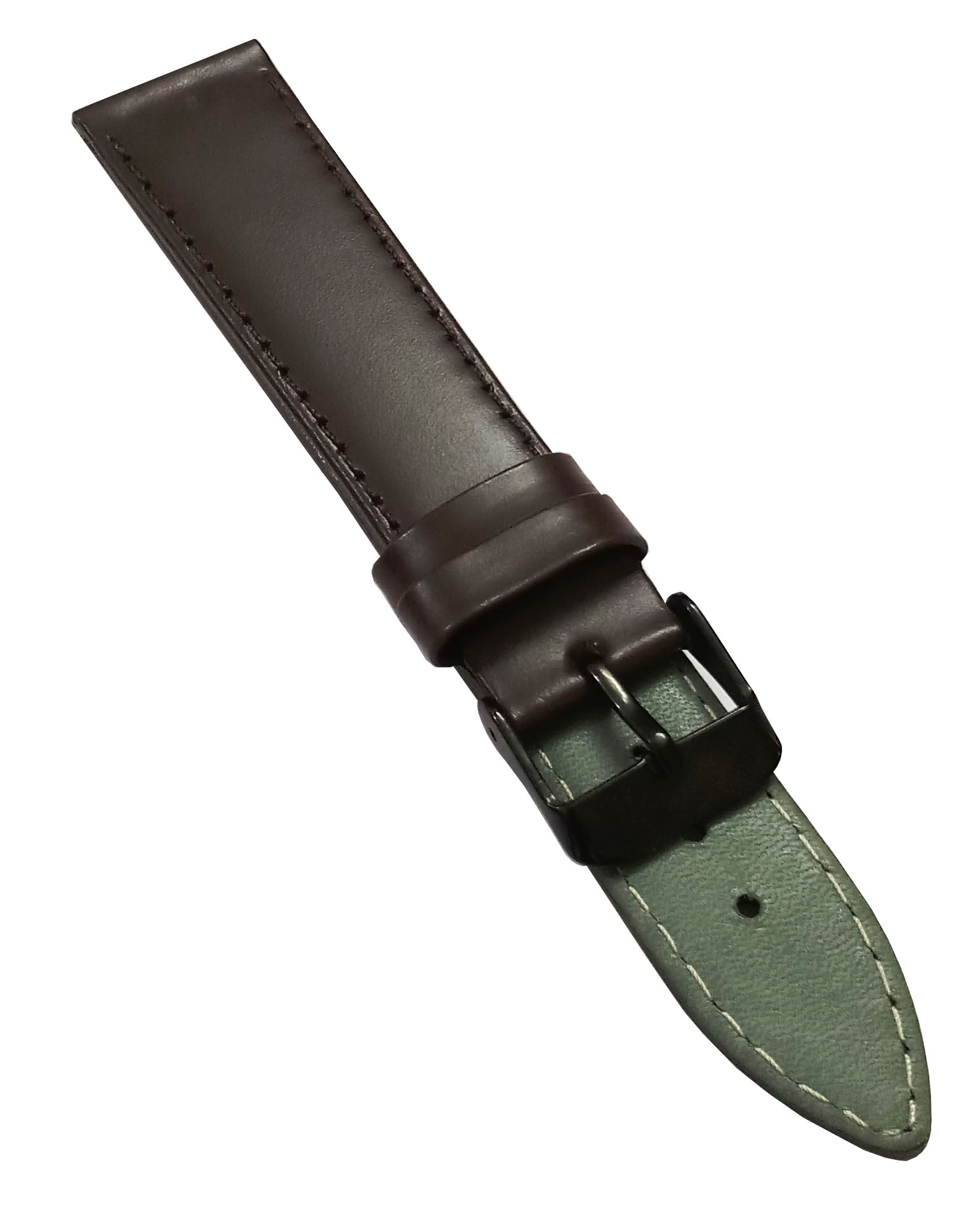 18mm Genuine Leather Watch Band Strap Fits 11255 SIGTURE II Dark Brown Black Pin Buckle - Image 2
