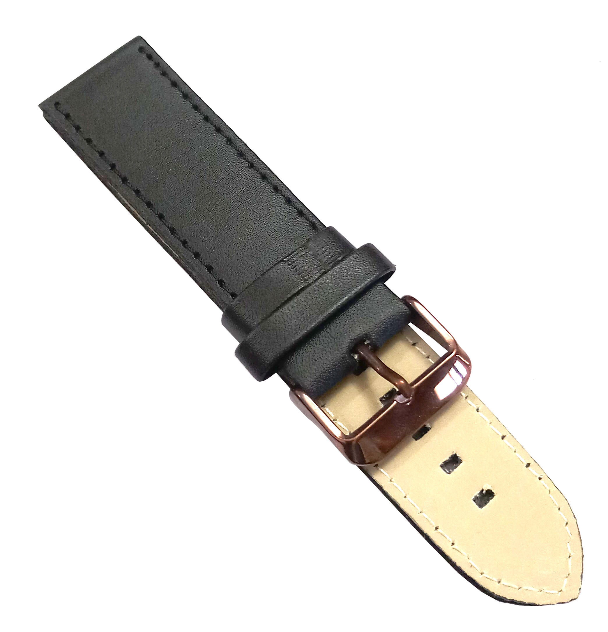 22mm Genuine Leather Watch Band Strap Fits SUPEROCEAN PORTHOLE Black Brown Pin Buckle - Image 4