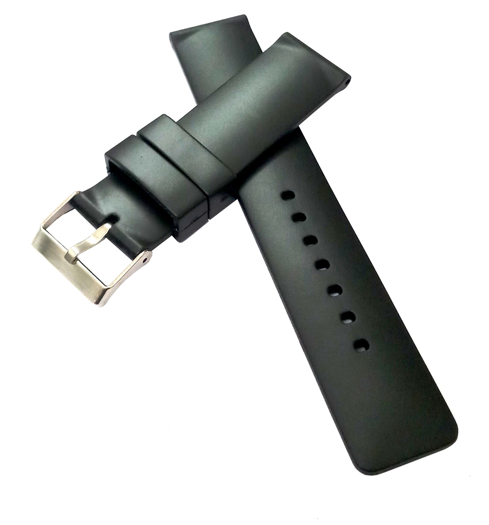 22mm PU Rubber Watch Band Strap Fits HYDRO L3840456 Black Pin Buckle-PB-129