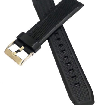22mm PU Rubber Watch Band Strap Fits HYDRO CONQUEST Black Pin Buckle-PB-36