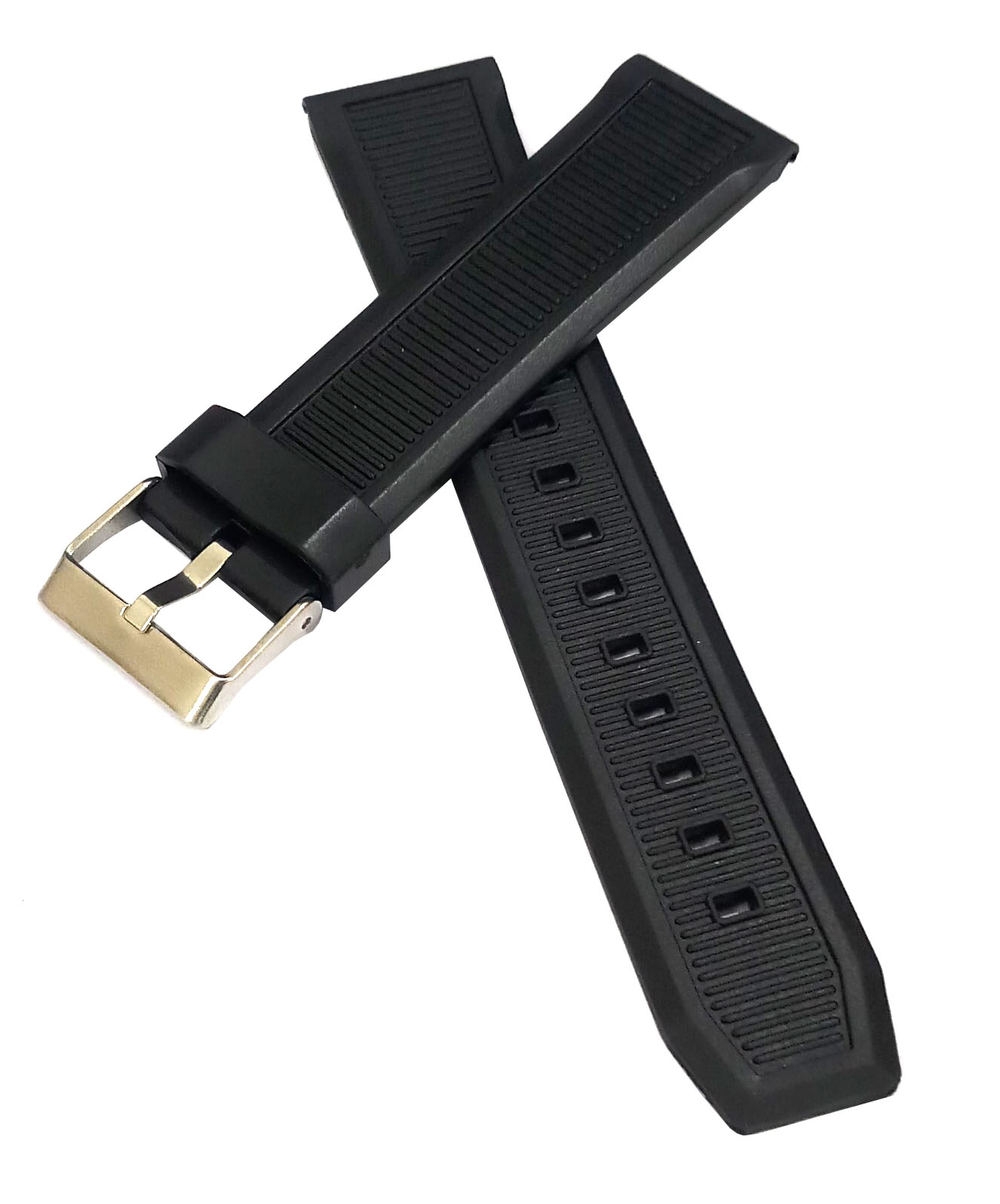 22mm PU Rubber Watch Band Strap Fits KHAKI X-WIND H776460 H77646833 WATCH Black Pin Buckle-PB-40