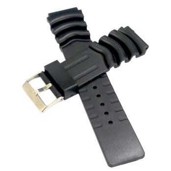 22mm PU Rubber Watch Band Strap Fits HYDRO CONQUEST Black Pin Buckle-PB-368