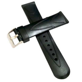 22mm PU Rubber Watch Band Strap Fits HYDRO CONQUEST Black Pin Buckle-PB-534