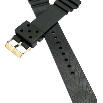 22mm PU Rubber Watch Band Strap Fits HYDRO CONQUEST Black Pin Buckle-PB-617