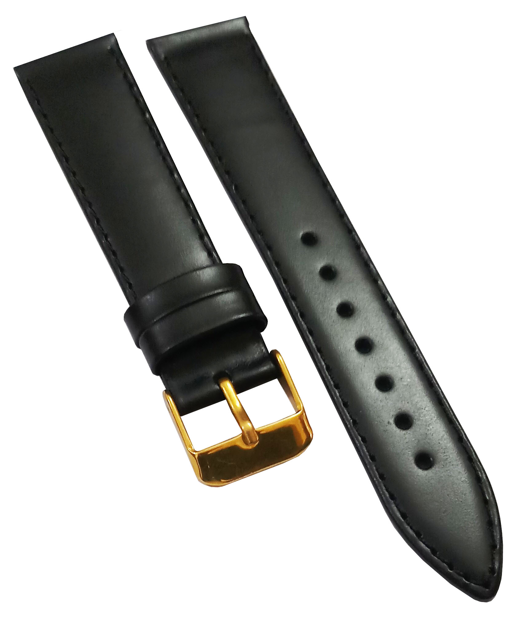 18mm Genuine Leather Watch Band Strap Fits 200M SKX007K 7S26 SKX009J Black Golden Pin Buckle - Image 3