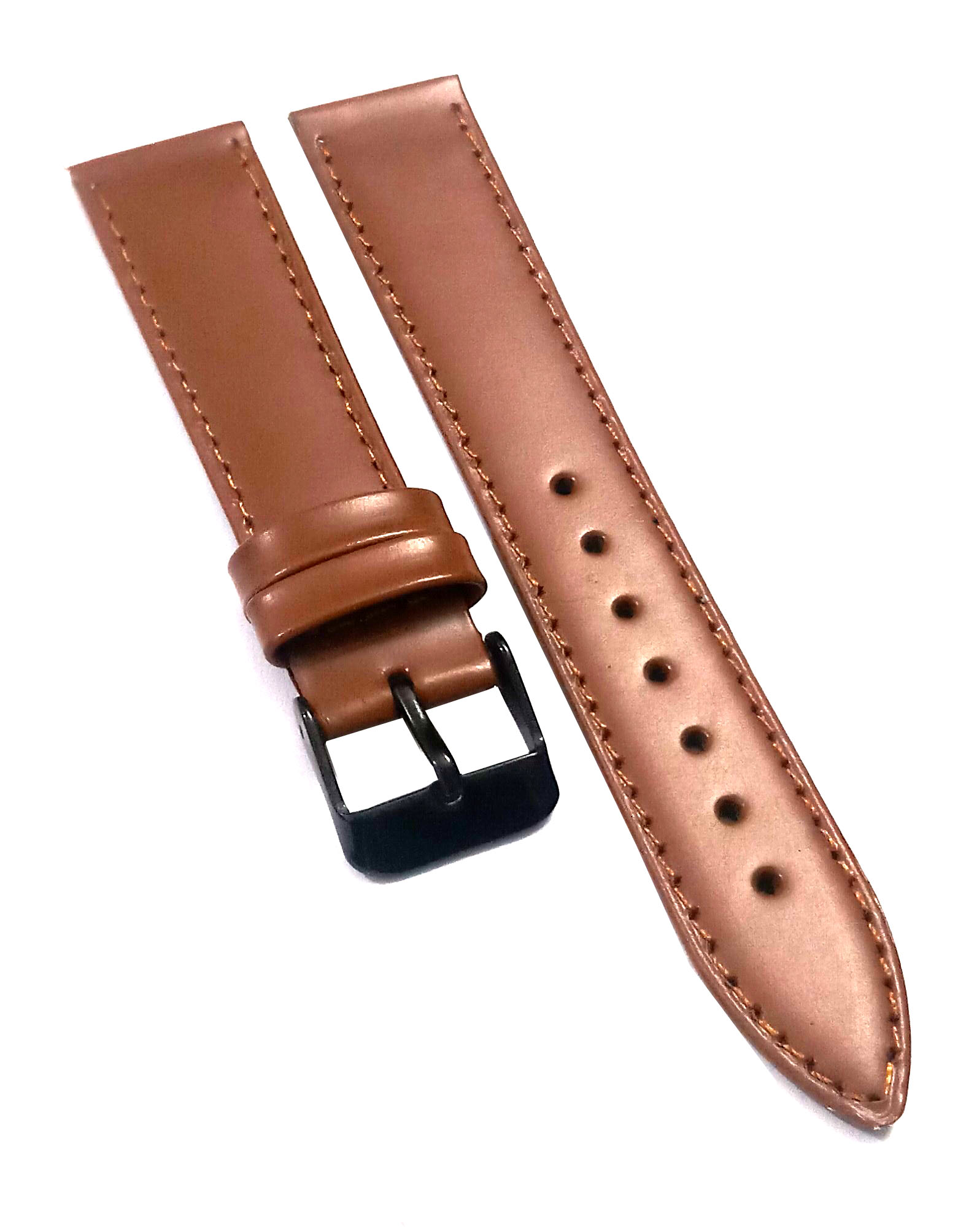18mm Genuine Leather Watch Band Strap Fits KHAKI X-WIND H776460 H77646833 WATCH Light Brown Black Pin Buckle - Image 2