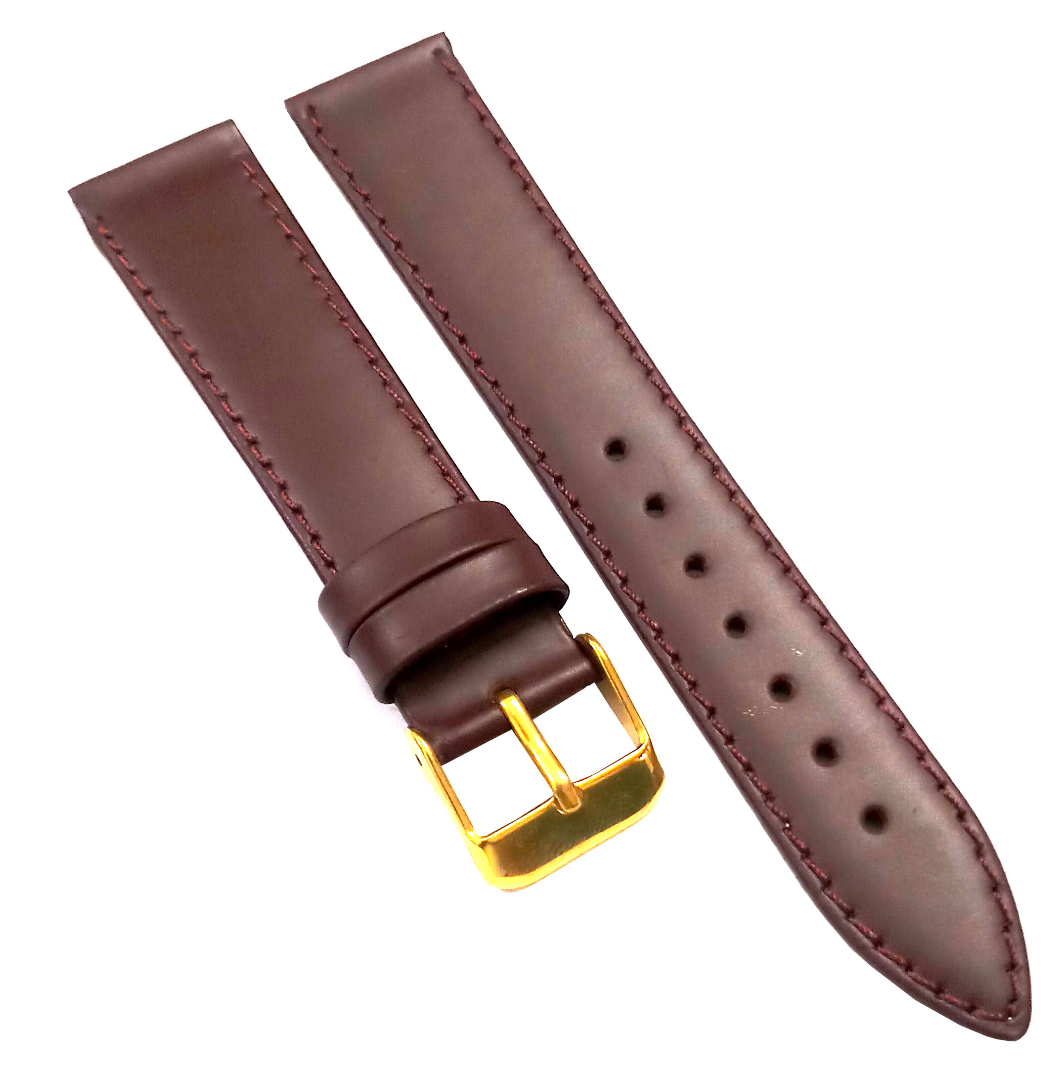 18mm Genuine Leather Watch Band Strap Fits 200M SKX007K 7S26 SKX009J Brown Golden Pin Buckle - Image 3