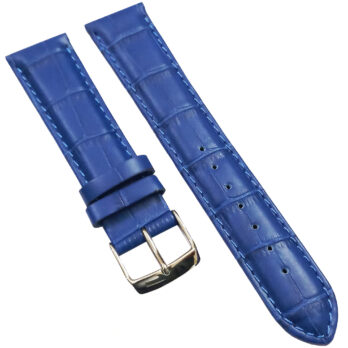 20mm Genuine Leather Watch Band Strap Fits HYDRO CONQUEST Blue Wih Blue Stich Pin Buckle