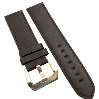 22mm Genuine Leather Watch Band Strap Fits HYDRO CONQUEST Brown With Brown Stich Pin Buckle