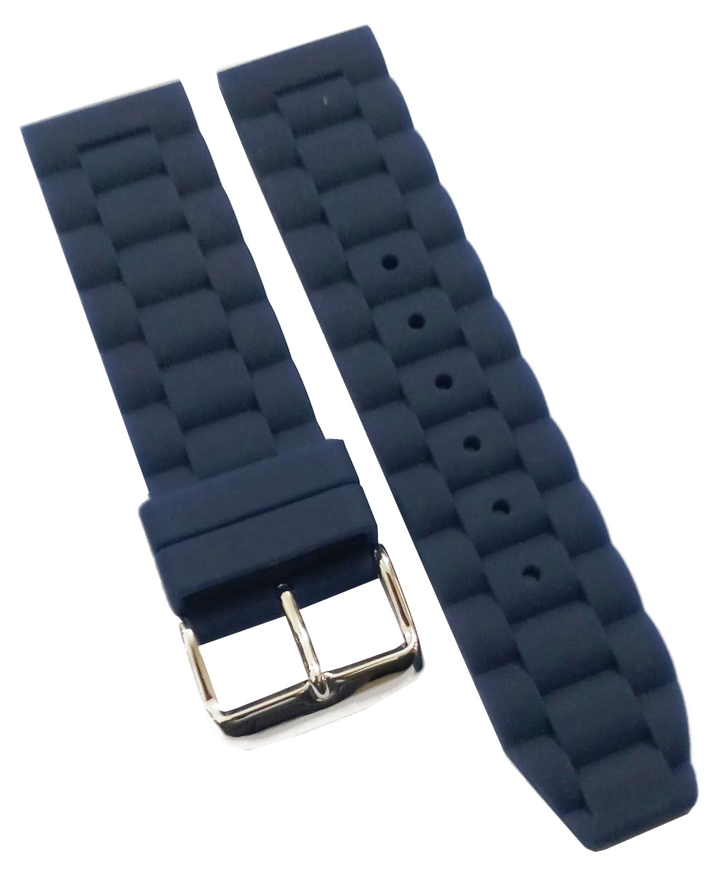 22mm Silicon Rubber Watch Band Strap Fits HYDRO CONQUEST Dark Blue Pin Buckle - Image 3