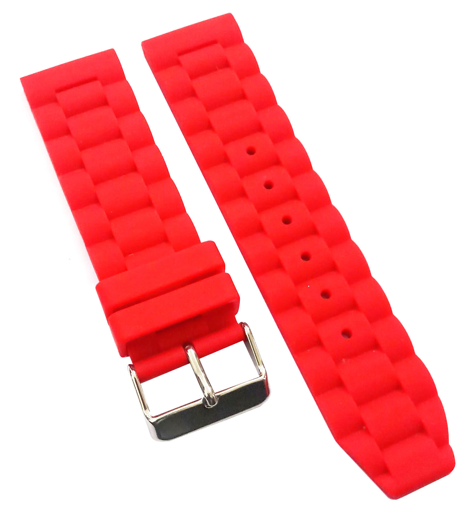 22mm Silicon Rubber Watch Band Strap Fits LUMINOR RADIOMIR Red Pin Buckle - Image 3