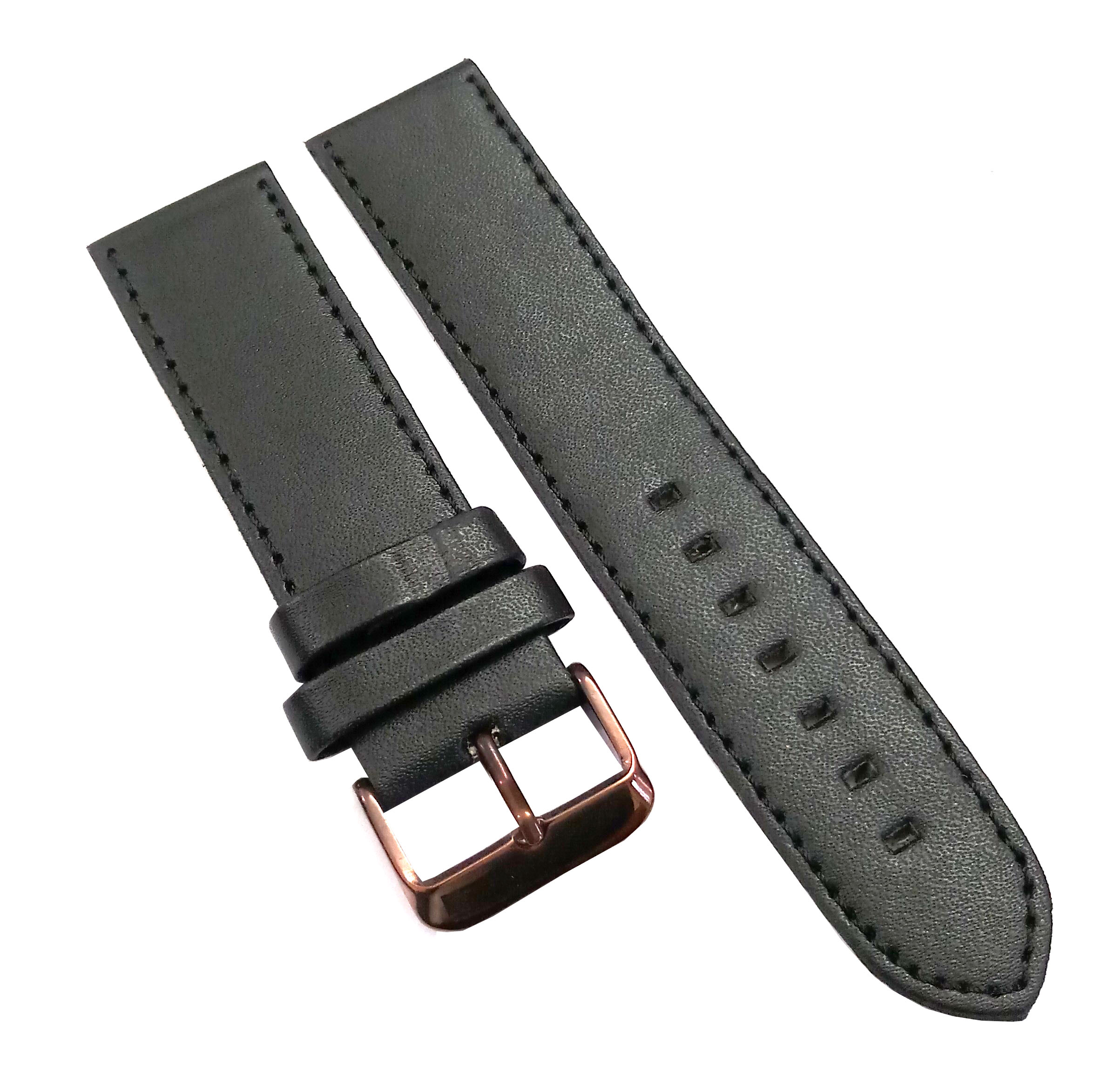 22mm Genuine Leather Watch Band Strap Fits SUPEROCEAN PORTHOLE Black Brown Pin Buckle