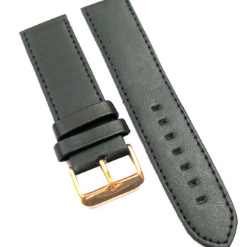 22mm Genuine Leather Watch Band Strap Fits HYDRO CONQUEST Black Golden Pin Buckle