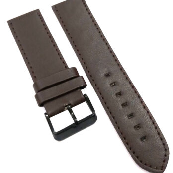 22mm Genuine Leather Watch Band Strap Fits HYDRO CONQUEST Dark Brown Black Pin Buckle