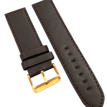 22mm Genuine Leather Watch Band Strap Fits HYDRO CONQUEST Dark Brown Yellow Pin Buckle