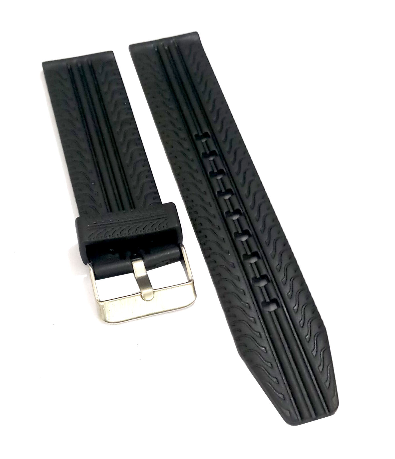22mm PU Rubber Watch Band Strap Fits KHAKI X-WIND H776460 H77646833 WATCH Black Pin Buckle-PB-289 - Image 4