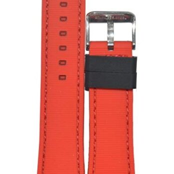 22mm Silicone Rubber Watch Band Strap Fits HYDRO CONQUEST Black W Red Pin