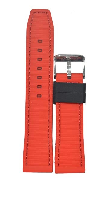 22mm Silicone Rubber Watch Strap Fits KHAKI X-WND H776460 WATCH Black W Red Pin - Image 2