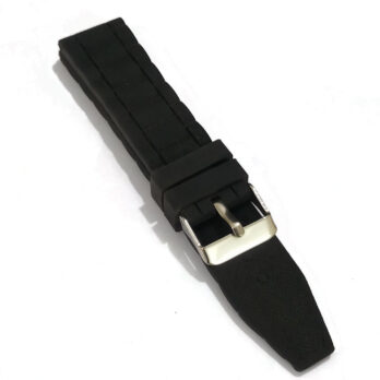 18mm Silicone Rubber Watch Band Strap Black Pin Buckle