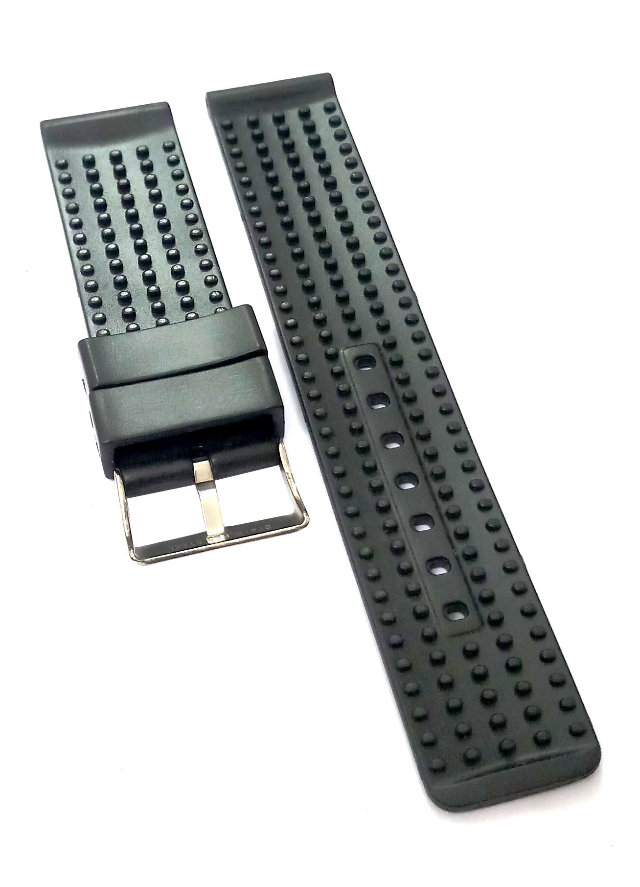 22mm PU Rubber Watch Band Strap Fits HYDRO L3840456 Black Pin Buckle-PB-129 - Image 2