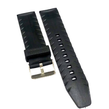 22mm PU Rubber Watch Band Strap Fits HYDRO CONQUEST Black Pin Buckle-PB-285