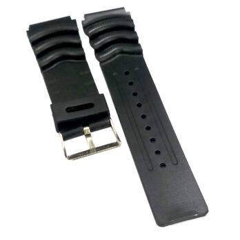 22mm PU Rubber Watch Band Strap Fits HYDRO CONQUEST Black Pin Buckle-PB-368