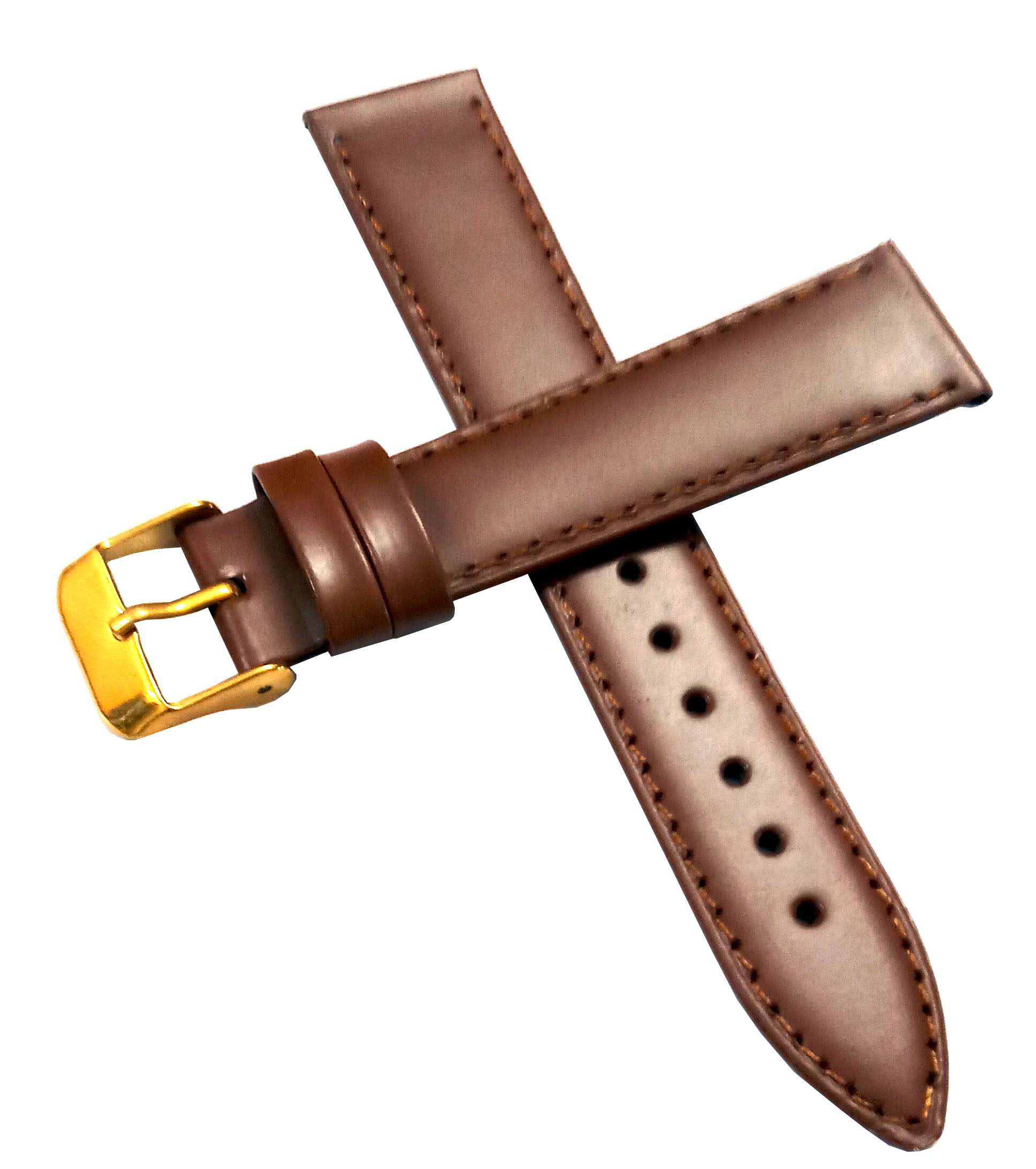 18mm Genuine Leather Watch Band Strap Fits 200M SKX007K 7S26 SKX009J Light Brown Yellow Pin Buckle - Image 3