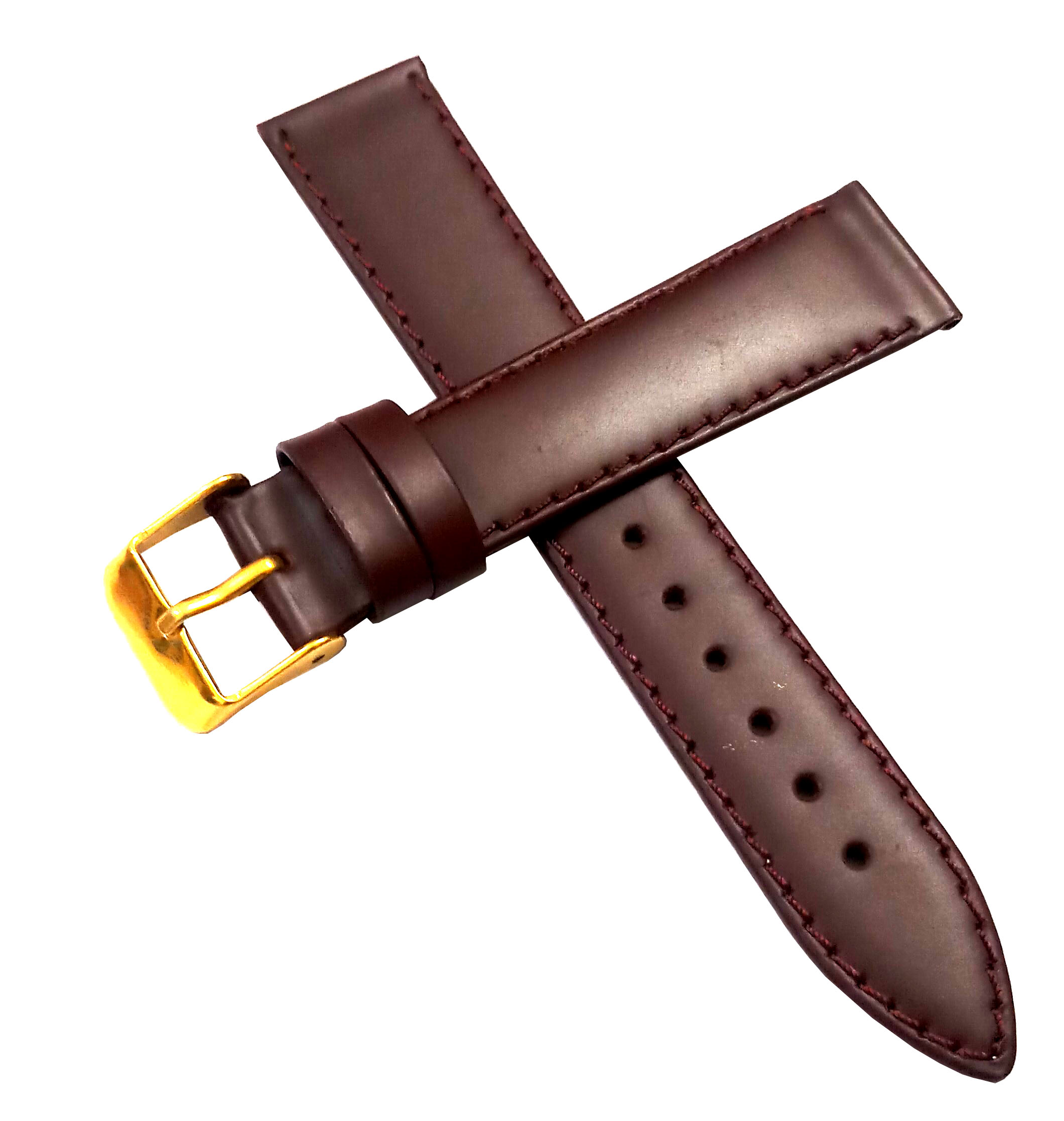 18mm Genuine Leather Watch Band Strap Fits 200M SKX007K 7S26 SKX009J Brown Golden Pin Buckle - Image 2