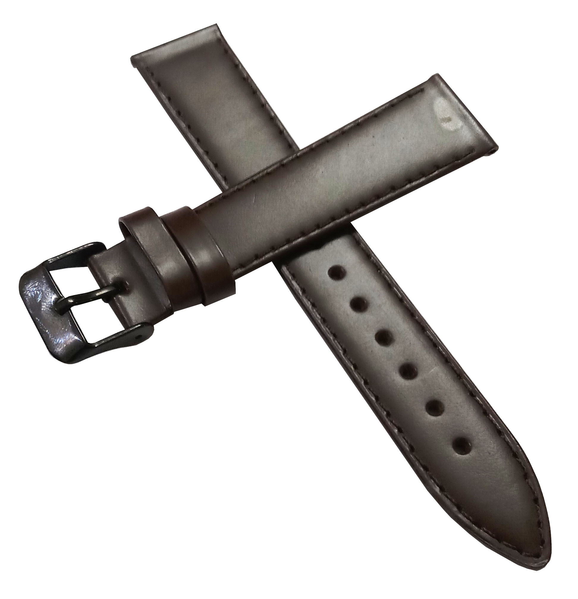 18mm Genuine Leather Watch Band Strap Fits 11255 SIGTURE II Dark Brown Black Pin Buckle - Image 3