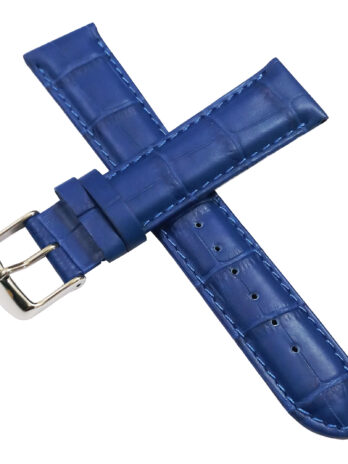20mm Genuine Leather Watch Band Strap Fits BLUE RAY II AA02005D Blue Wih Blue Stich Pin Buckle