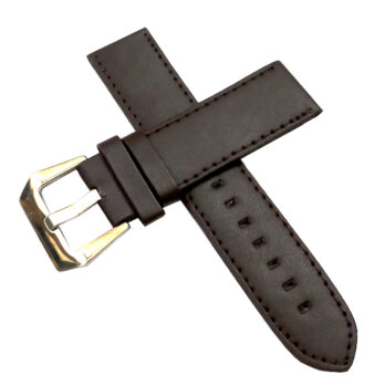 22mm Genuine Leather Watch Band Strap Fits HYDRO CONQUEST Brown With Brown Stich Pin Buckle