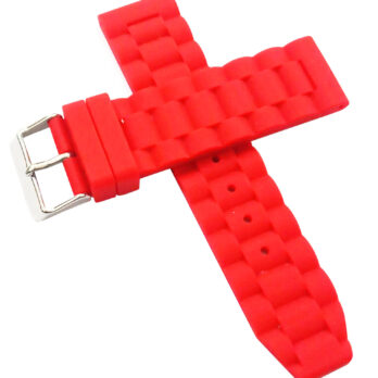 22mm Silicon Rubber Watch Band Strap Fits HYDRO CONQUEST Red Pin Buckle