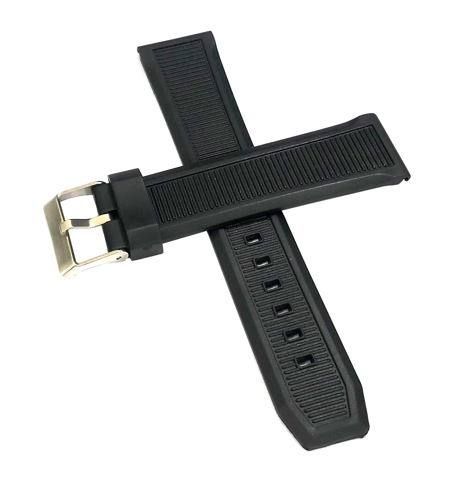 22mm PU Rubber Watch Band Strap Fits KHAKI X-WIND H776460 H77646833 WATCH Black Pin Buckle-PB-40 - Image 5