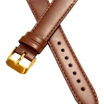 18mm Genuine Leather Watch Band Strap Fits HYDRO CONQUEST Light Brown Yellow Pin Buckle