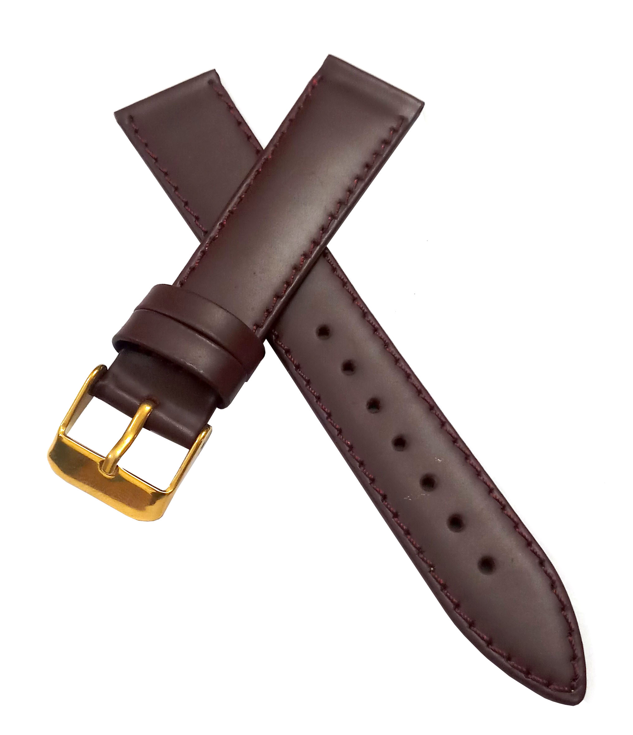 18mm Genuine Leather Watch Band Strap Fits 200M SKX007K 7S26 SKX009J Brown Golden Pin Buckle