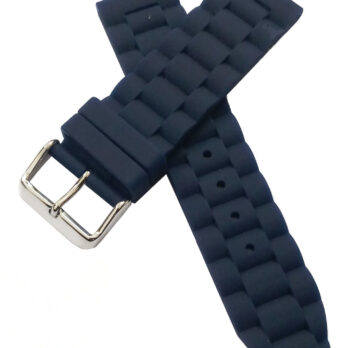 22mm Silicon Rubber Watch Band Strap Fits HYDRO CONQUEST Dark Blue Pin Buckle