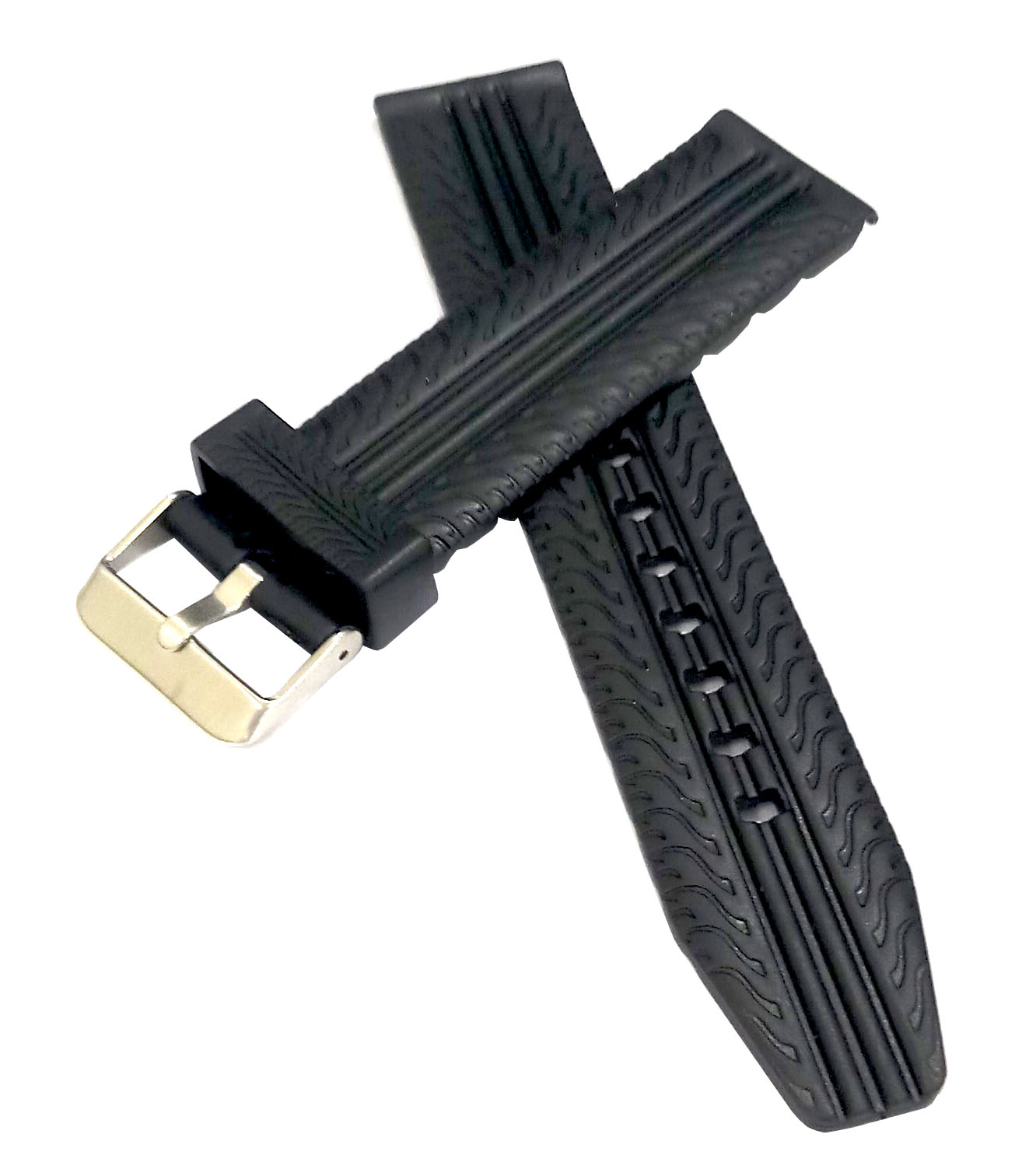 22mm PU Rubber Watch Band Strap Fits KHAKI X-WIND H776460 H77646833 WATCH Black Pin Buckle-PB-289 - Image 5