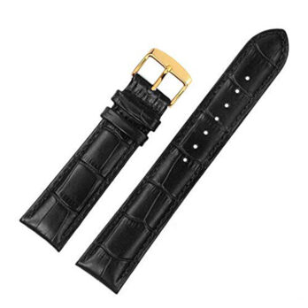 21mm Genuine Leather Watch Band Strap Fits 100 CLASSIC Black Yellow Buckle